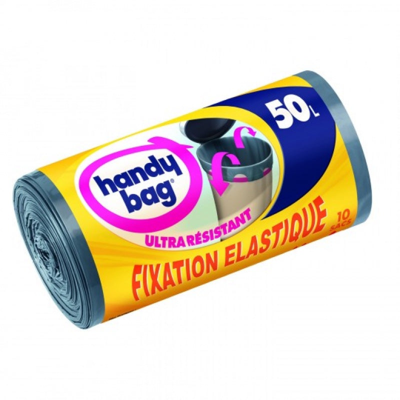 HANDY BAG POIGNEE COULISSANTE FIXATION ELASTIQUE X10 50L